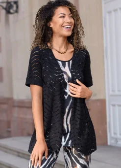 Longshirt in Jackenoptik