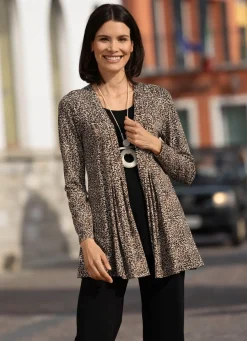 Longshirt in Jacken-Optik