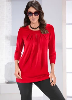 Longshirt mit dezenter Faltenlegung in 2 Farben