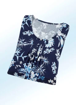 Longshirt mit dezenter Fältelung in 4 Farben