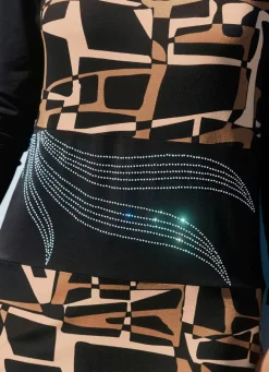 Longshirt mit effektvoller Strasszier