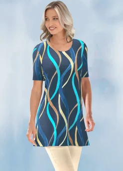 Longshirt mit farbbrillantem Druck