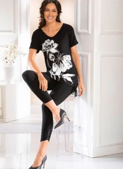 Longshirt mit Kontrastdruck