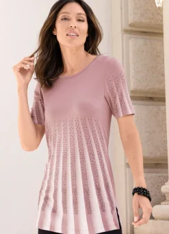 Longshirt mit Plissee-Optik