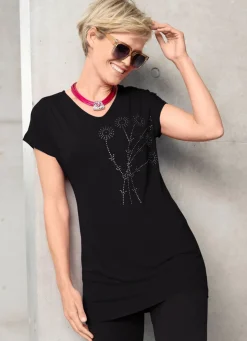 Longshirt mit Strasszier