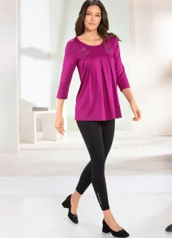 Longshirt mit Zierplättchen in 3 Farben