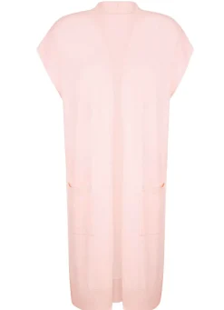 Long-Strickweste mit Kaschmir