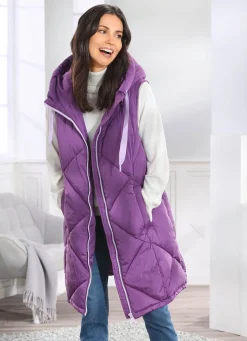 Longweste mit fester Kapuze