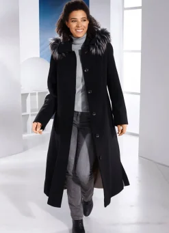 Mantel mit abnehmbarer Kapuze