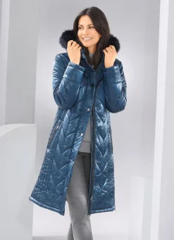 Mantel mit figurfreundlicher Längssteppung