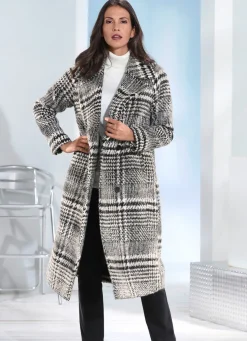 Mantel mit trendstarkem Glencheck-Dessin