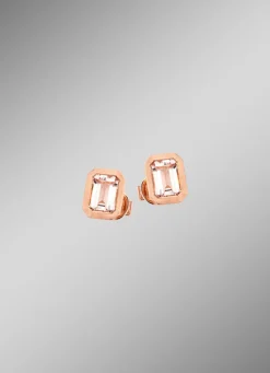 Mattierte Ohrstecker mit echt Morganit