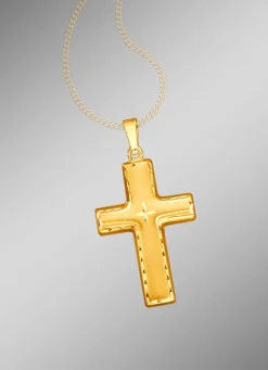 Mattierter und diamantierter Kreuz-Anhänger