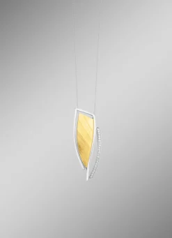 Moderner Anhänger in Bicolor mit Zirkonia