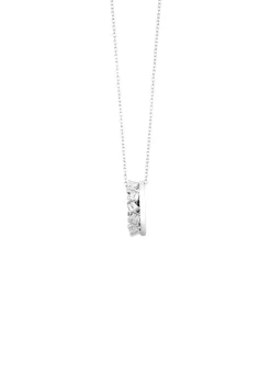 Moderner Anhänger mit synth. Zirkonia und Ankerkette