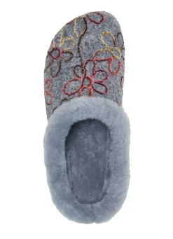 Mubb Wollfilz-Pantoffel mit bunter Blüten-Stickerei