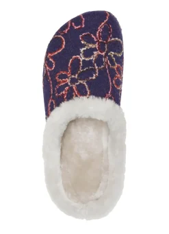 Mubb Wollfilz-Pantoffel mit bunter Blüten-Stickerei