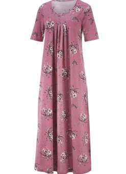 Nachthemd, knöchellang mit kurzen Ärmeln