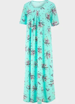 Nachthemd, knöchellang mit kurzen Ärmeln