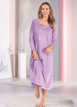 Nachthemd, knöchellang und gebogten Abschlüssen