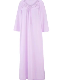 Nachthemd, knöchellang und Stickereispitze