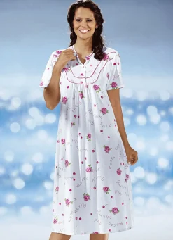Nachthemd, Kurzarm mit Knopfleiste