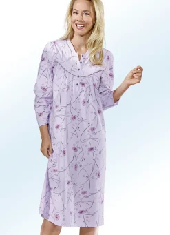 Nachthemd, Langarm mit Knopfleiste