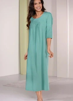 Nachthemd mit Faltenlegung und knöchellang