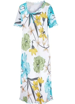 Nachthemd mit gebogten Abschlüssen und kurzen Ärmeln