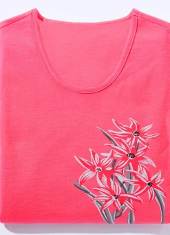 Nachthemd mit platziertem Druck und kurzen Ärmeln