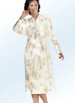 Nachthemd mit Vorderteilpasse und Raffungen