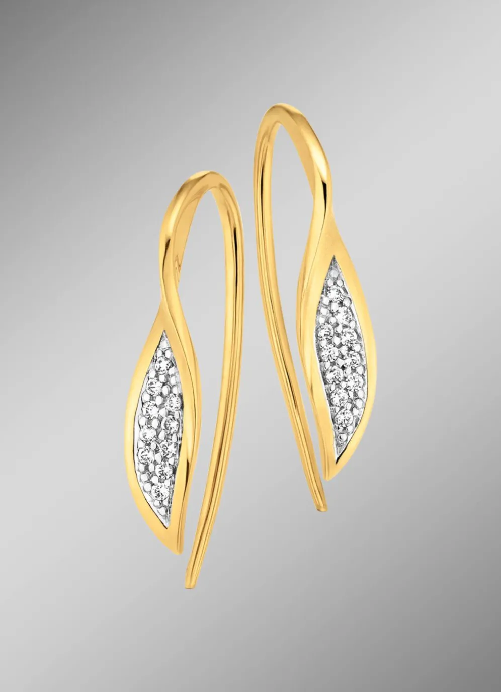 Ohrhaken in Bicolor mit 20 Brillanten