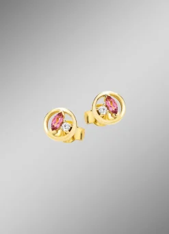 Ohrstecker mit Edelsteinen und synth. Zirkonia