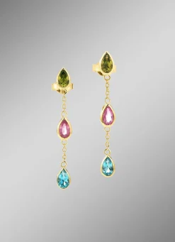 Ohrstecker mit funkelnden, echten Edelsteinen