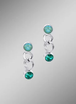 Ohrstecker mit grünen Kristallen