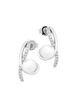 Ohrstecker mit Süßwasser-Zuchtperlen und synth. Zirkonia