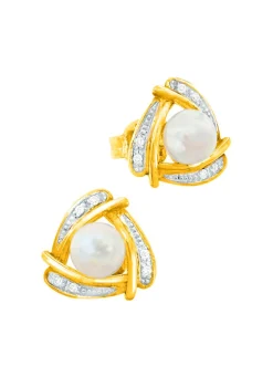 Originelle Ohrstecker mit Süßwasser-Zuchtperlen