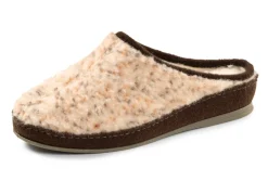 Pantoffel aus gesprenkeltem Wollplüsch