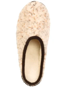 Pantoffel aus gesprenkeltem Wollplüsch