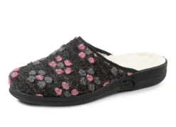 Pantoffel mit Blüten-Dessin