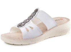 Pantolette mit glänzendem Schmuck