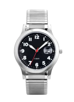 Para-Quartz-Herrenuhr mit Edelstahlzugband