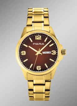 Para-Quartz-Herrenuhr mit Stahlbandgehäuse