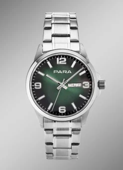 Para-Quartz-Herrenuhr mit Stahlbandgehäuse