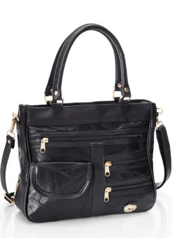 Patchwork-Tasche mit abnehmbarem Umhängeriemen