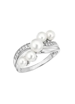 Perlenglanz und strahlende Eleganz: Damenring mit Süßwasser-Zuchtperlen