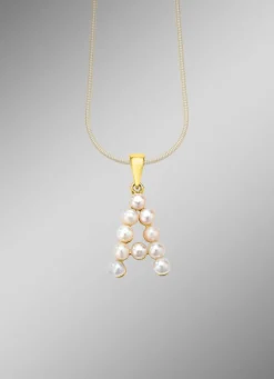 Personalisierte Eleganz: Buchstaben-Anhänger mit Süßwasser-Zuchtperlen