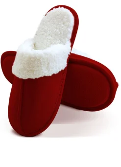 Plüsch-Hausschuhe in Wildleder-Optik