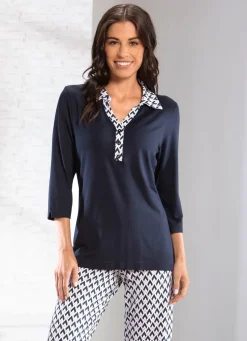 Poloshirt in Knopfzierblende