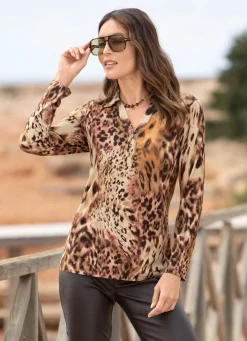 Poloshirt mit kurzer Knopfleiste